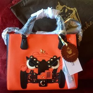 lapalette Orange / Black cupcake bag NWT